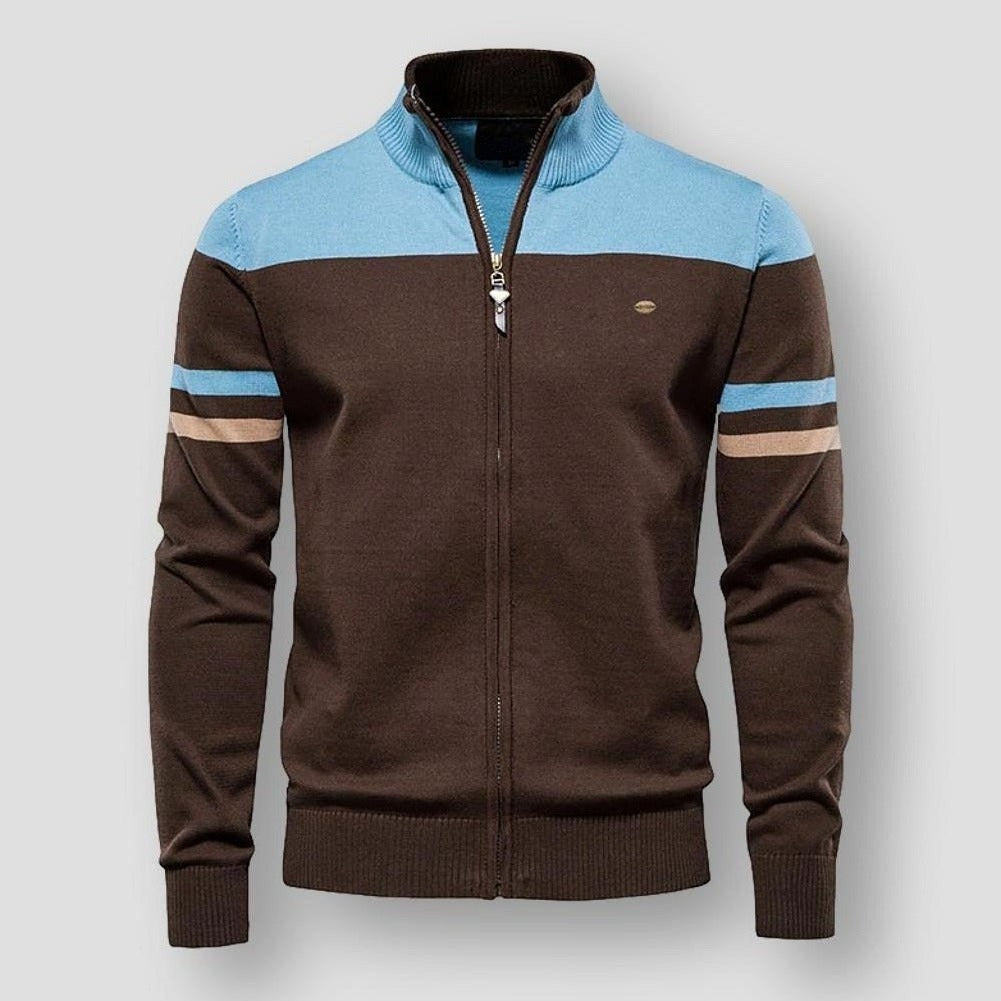 Germain | Tofarvet cardigan med lynlås