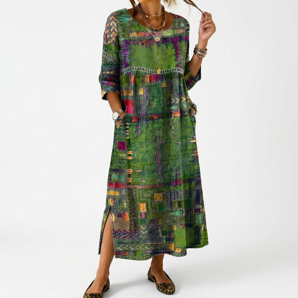 Jehanne | Bohemekjole med print