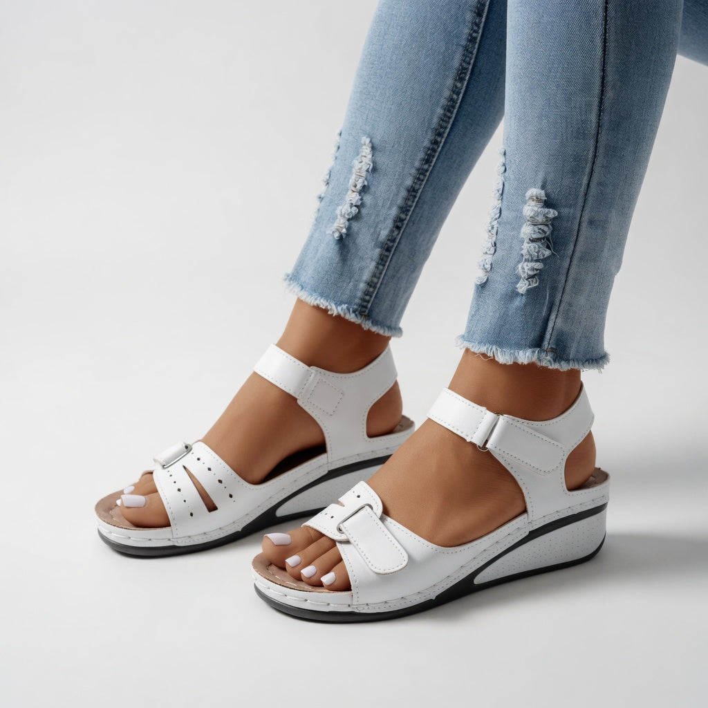 Fernande | Kilehælssandaler med velcro