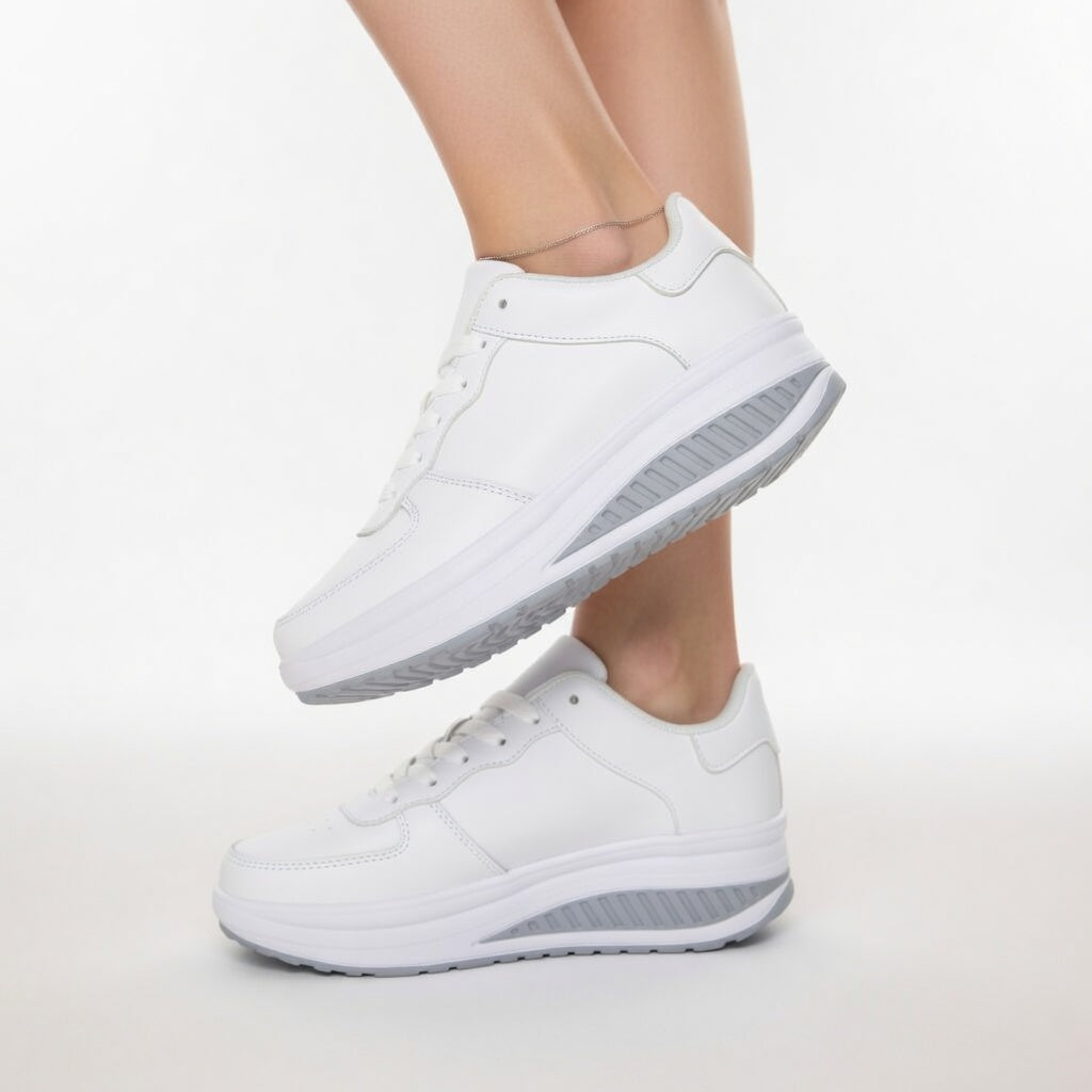 Aude | Sneakers med kilehæl i læder