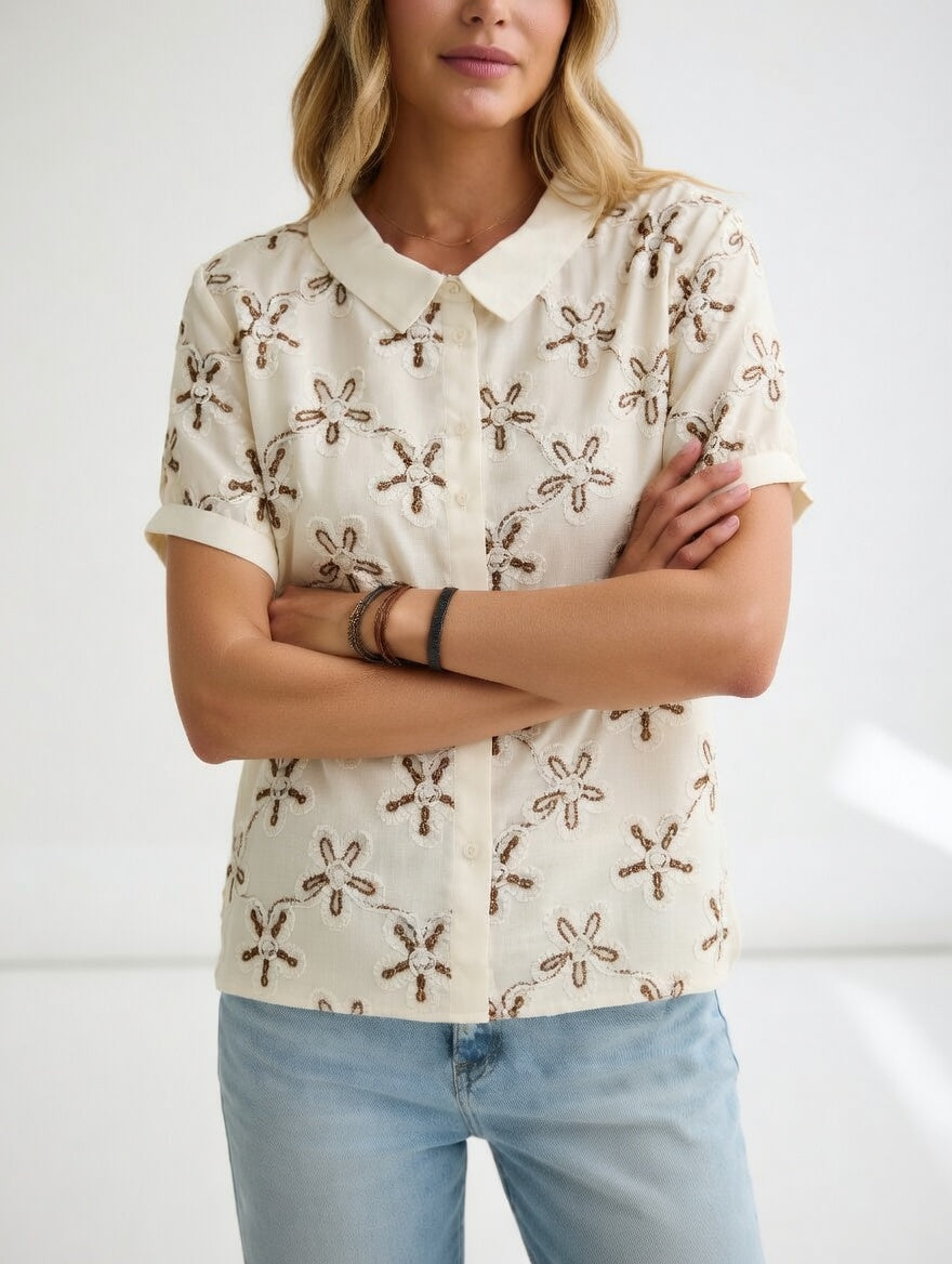 Agathe | Let bluse med broderi