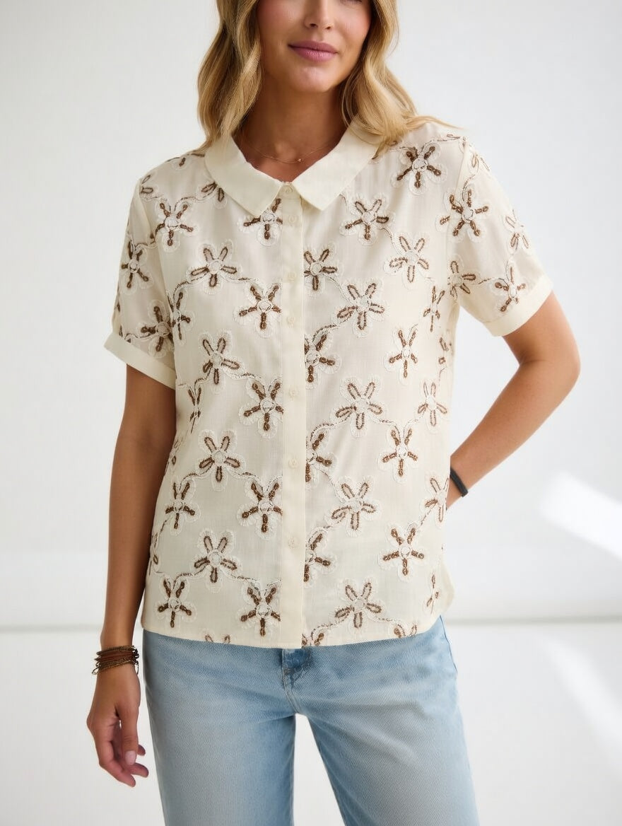 Agathe | Let bluse med broderi