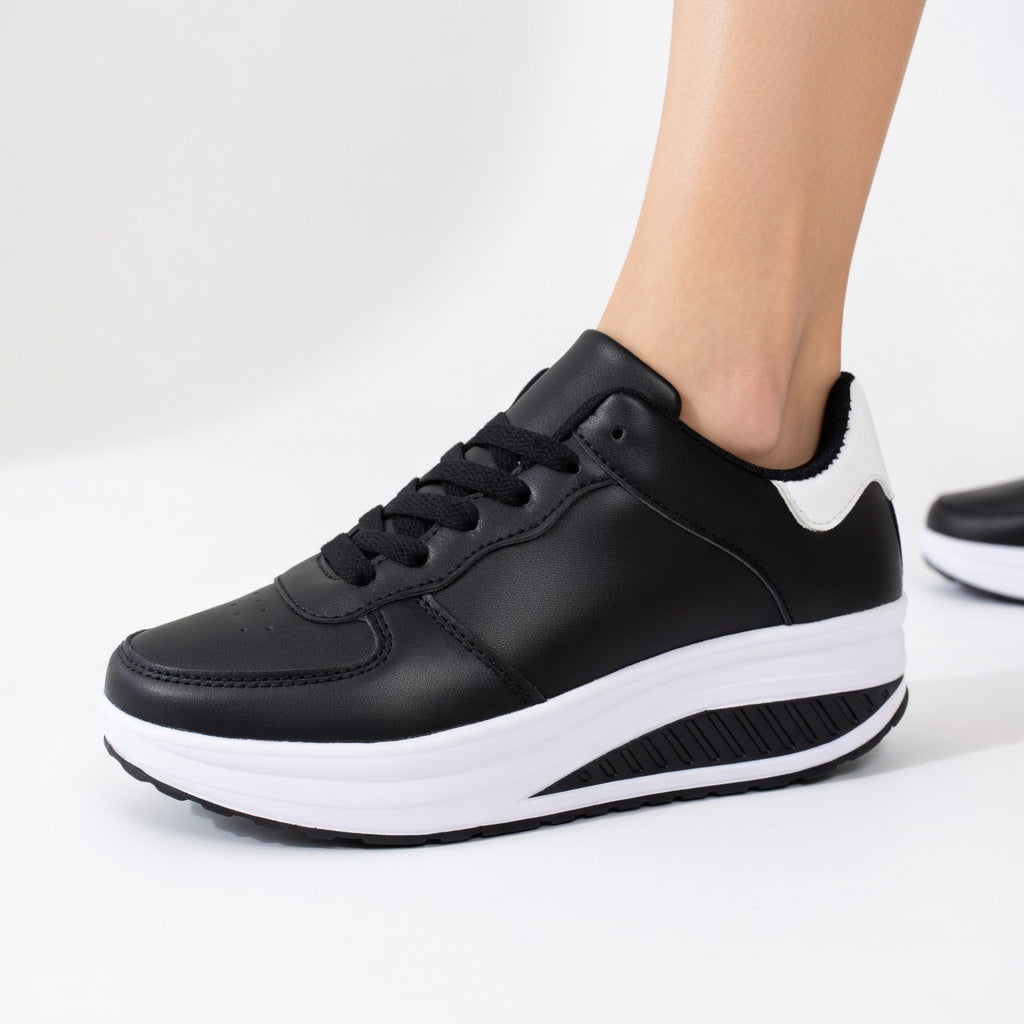 Aude | Sneakers med kilehæl i læder