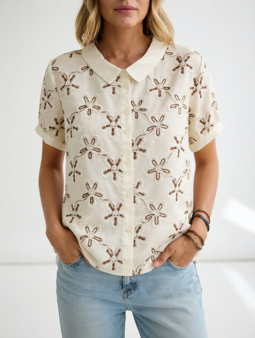 Agathe | Let bluse med broderi