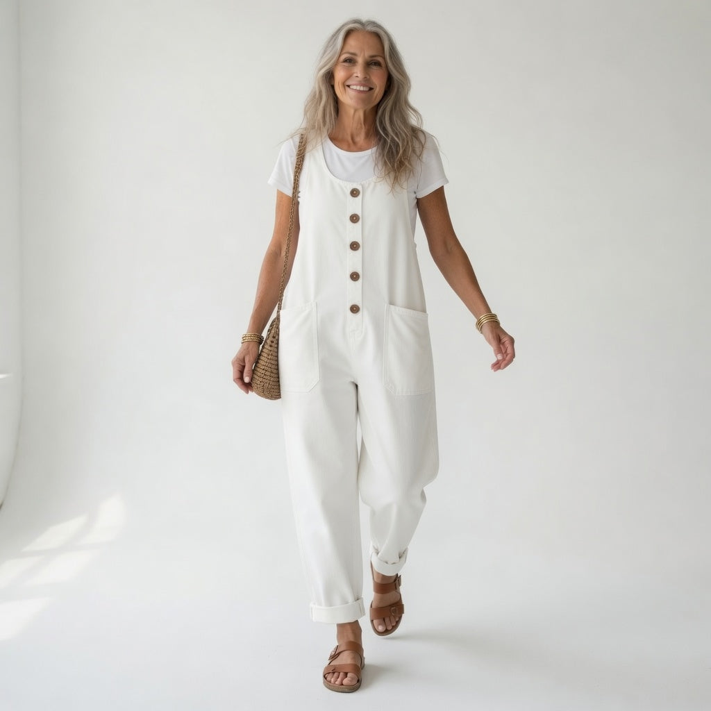 Louna | Brede overalls med knapper