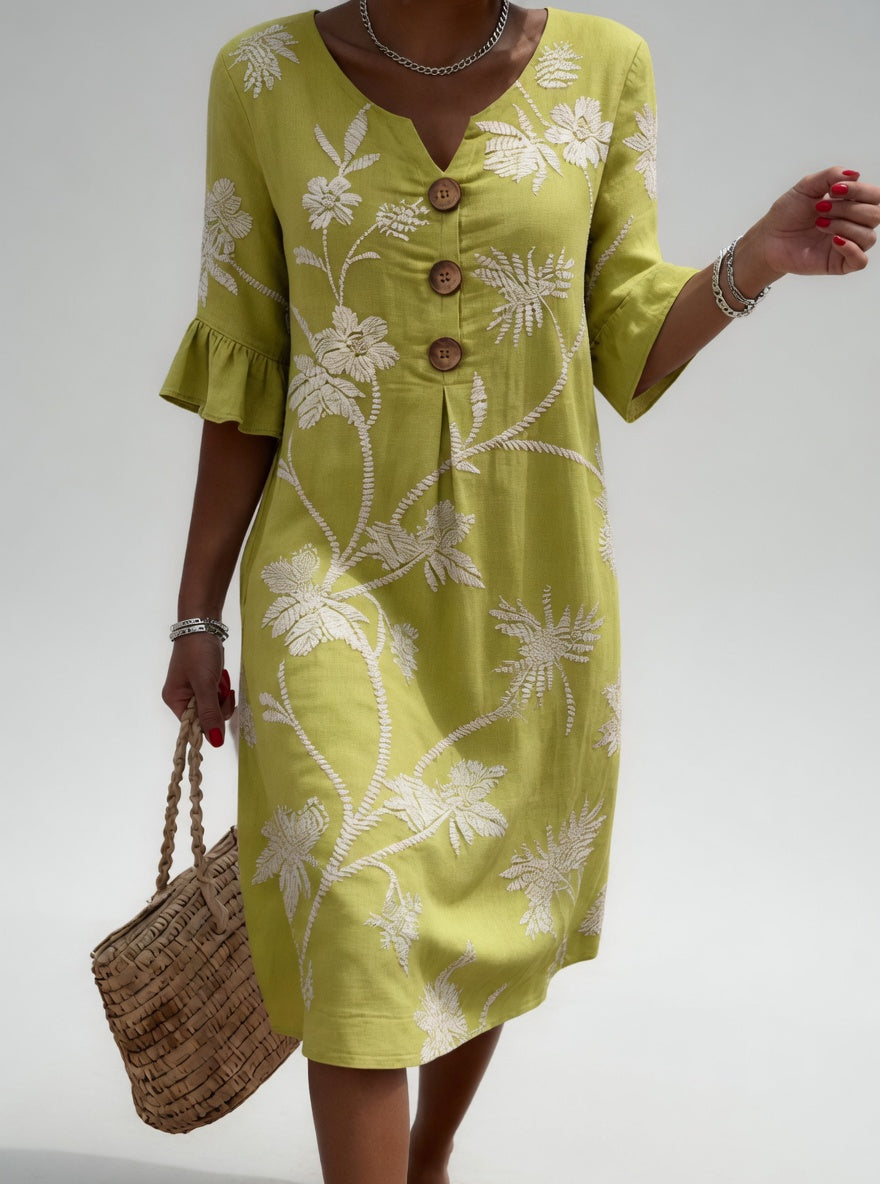 Ella | Blomstret midikjole