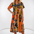 Gaby | Lang kjole med print