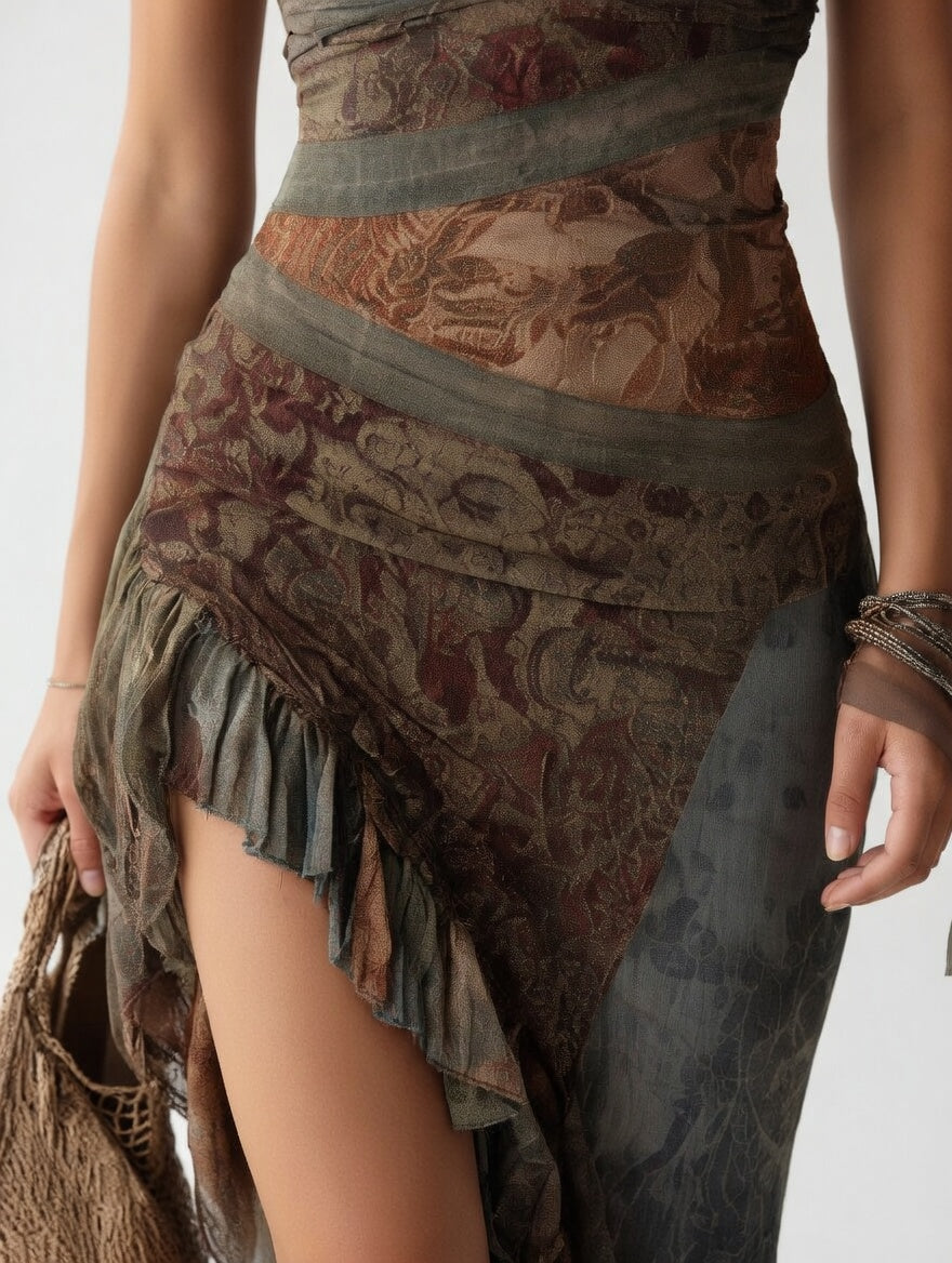 Iliane | Asymmetrisk bohemekjole