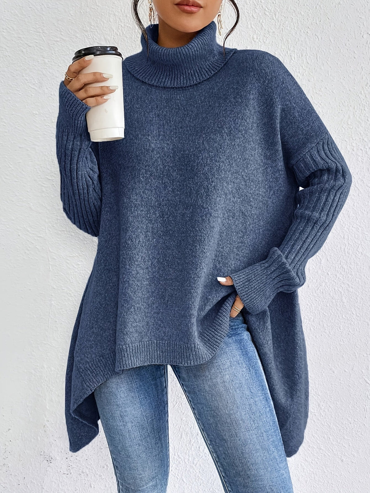 Léna | Oversized sweater med høj hals