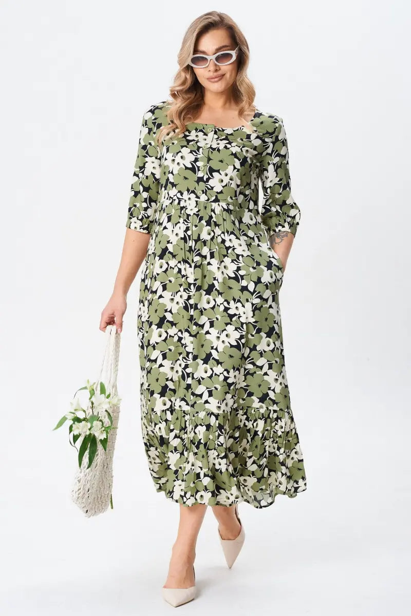 Hélène | Blomstret midikjole