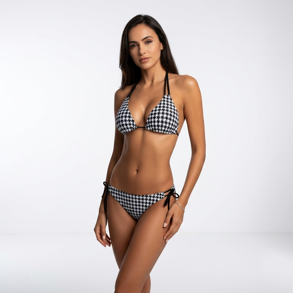 Bahia | Højtaljet trekantsbikini med print