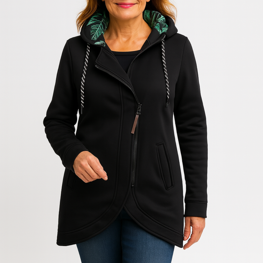Solange | Vinterfrakke med asymmetrisk lynlås