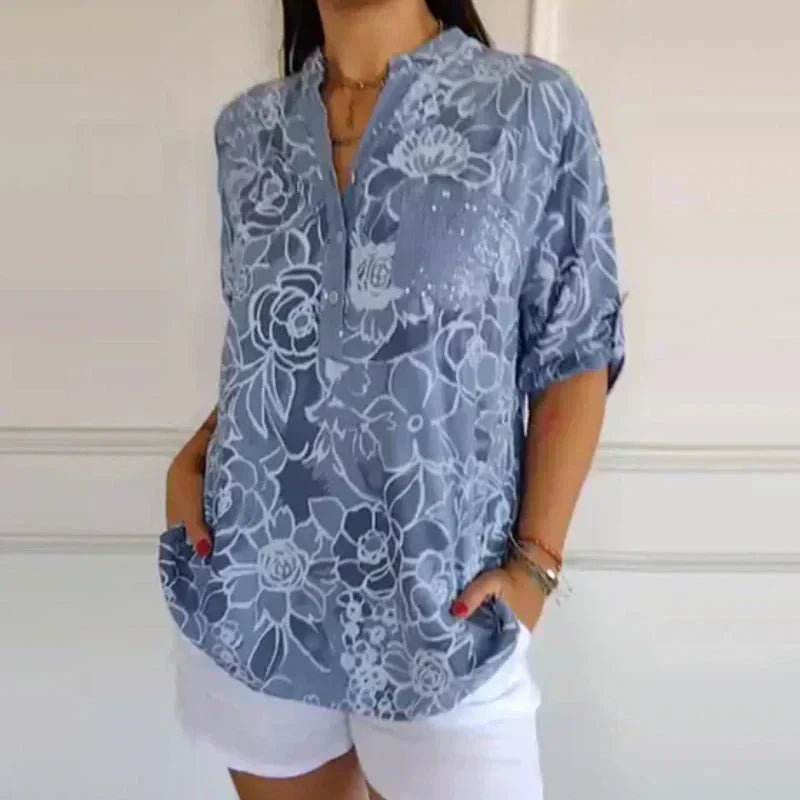 Coralie | Bluse med elegant print