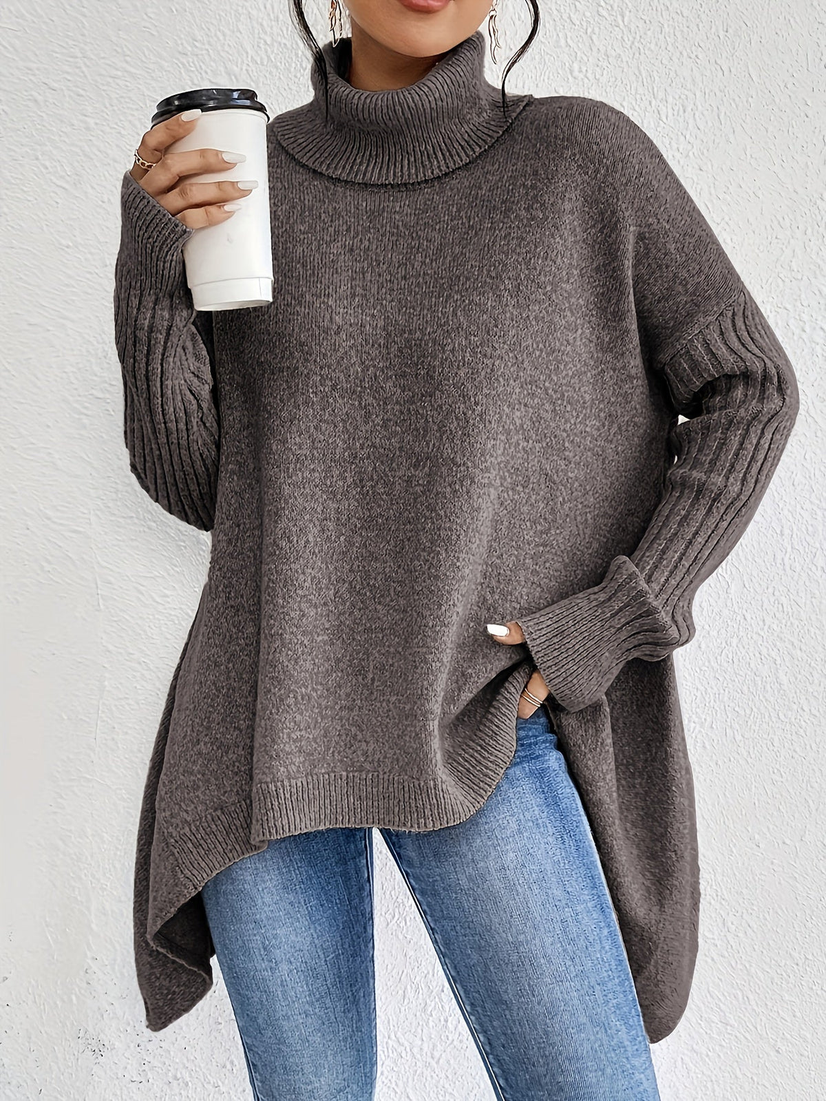 Léna | Oversized sweater med høj hals