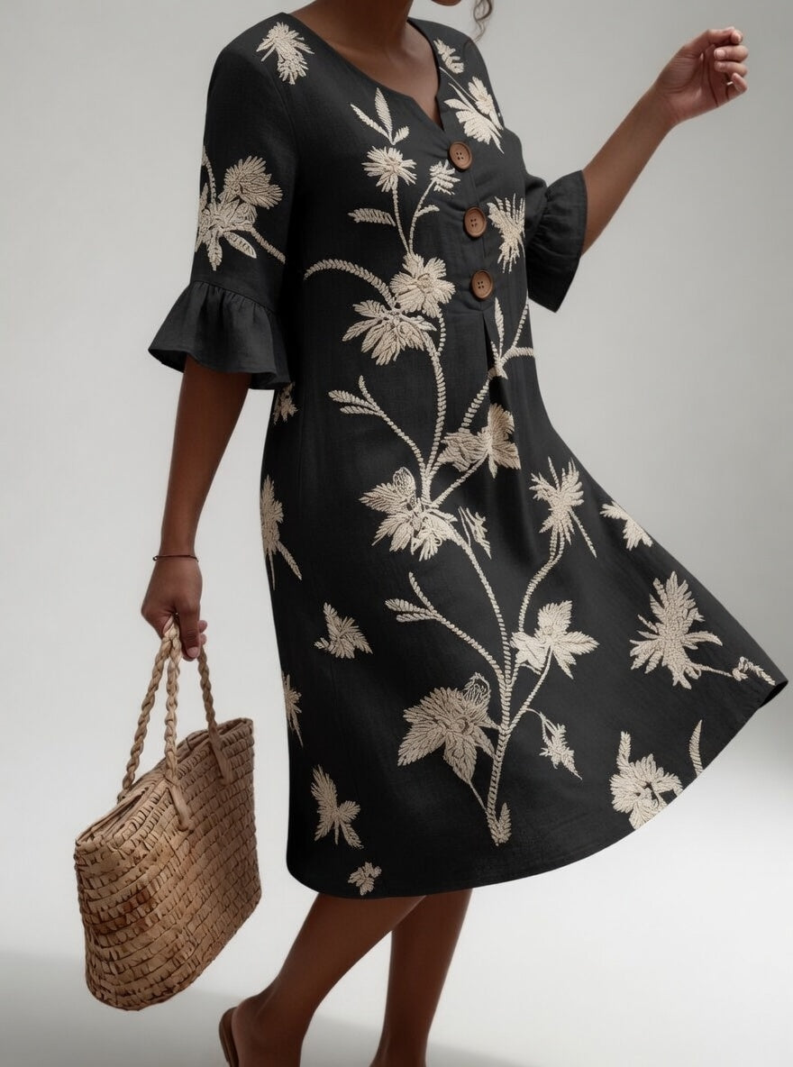 Ella | Blomstret midikjole