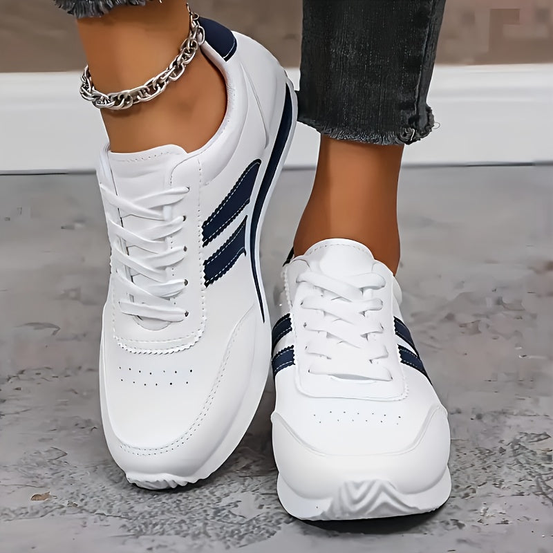 Lisa | Hvide sneakers med kontraststriber