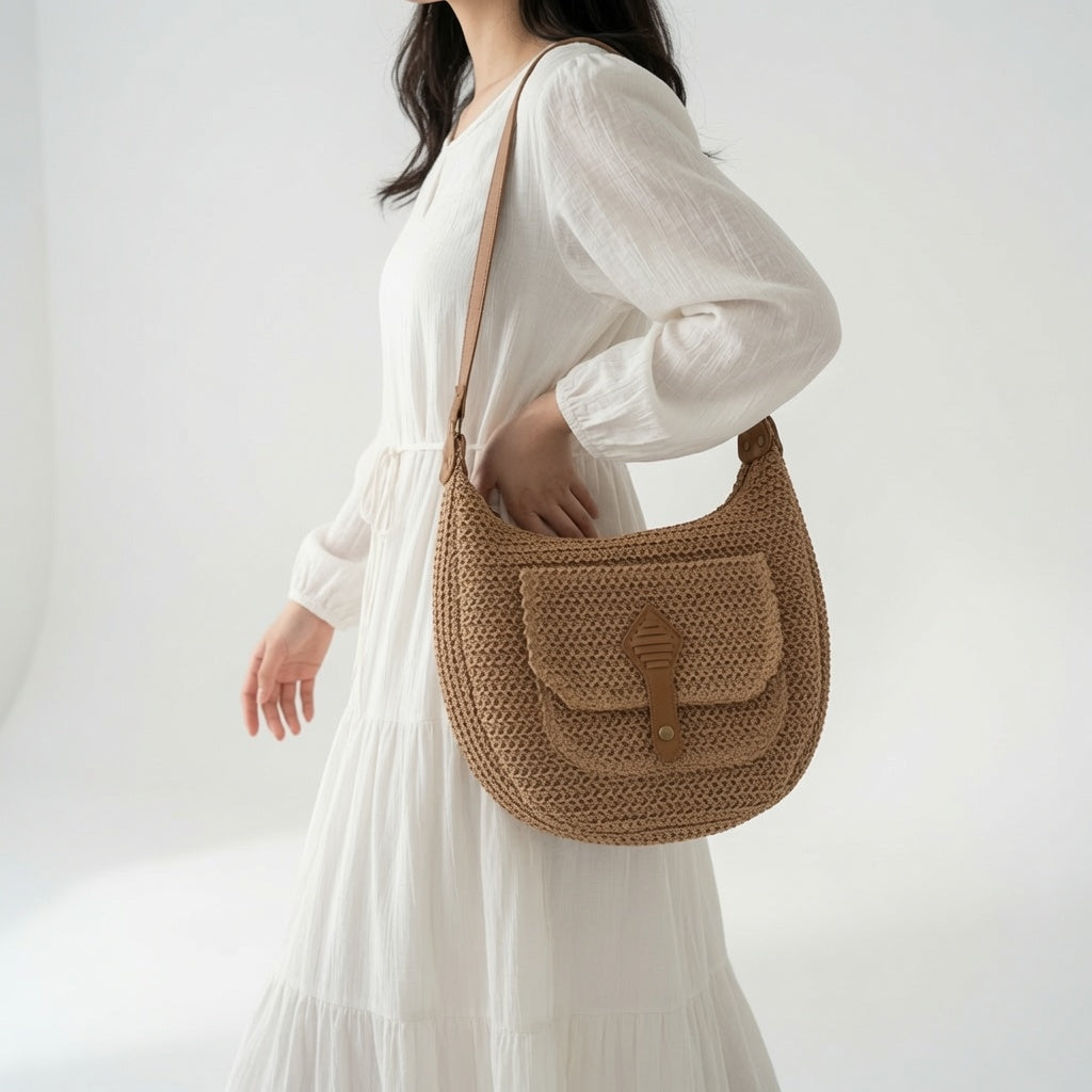 Anaïa | Skuldertaske i bohemestil med flet