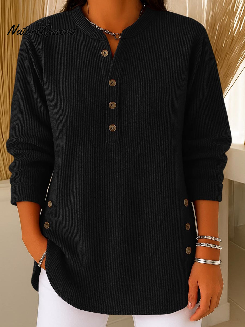 Sandrine | Flydende tunika med knapper