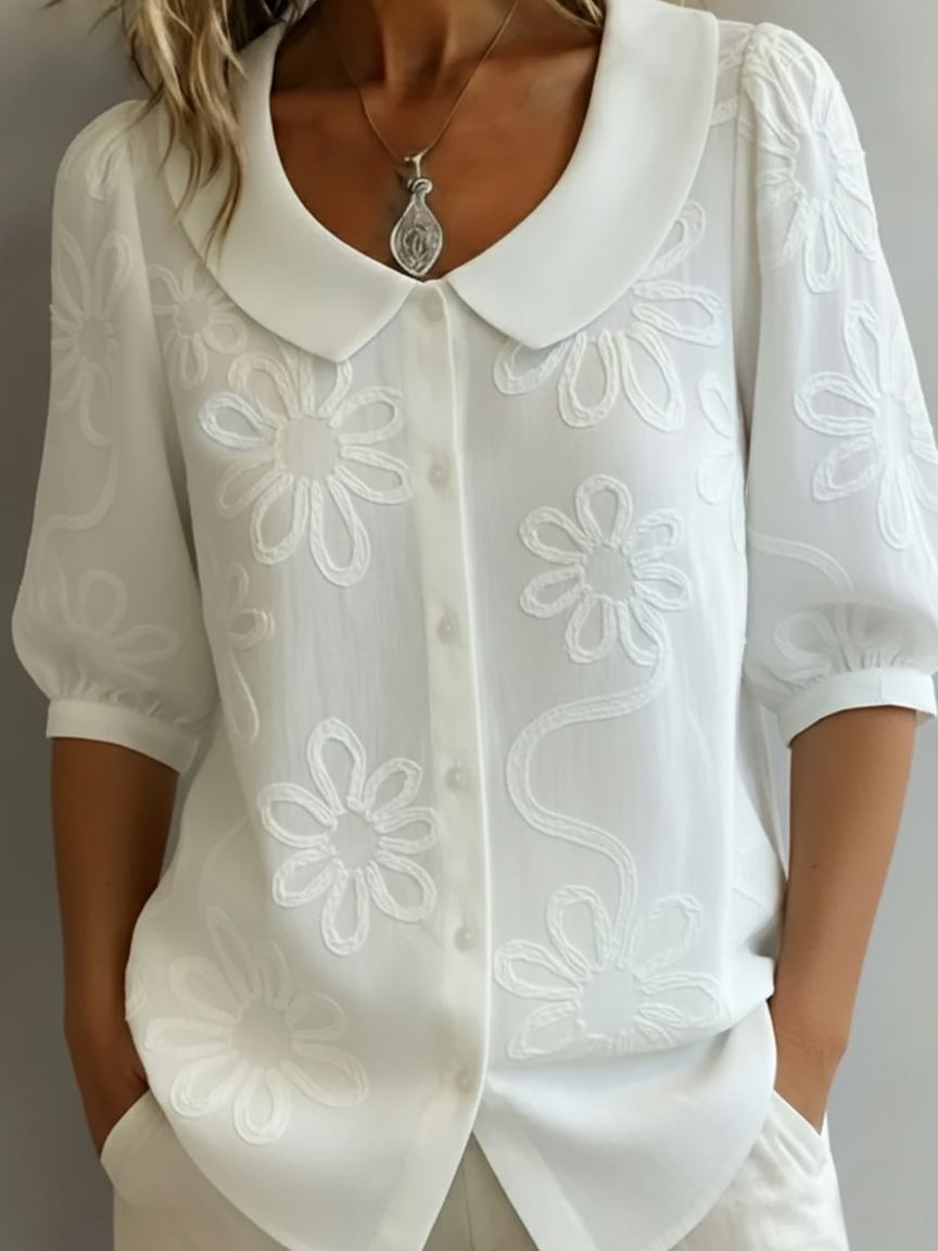 Rose | Let bluse med blomsterprint