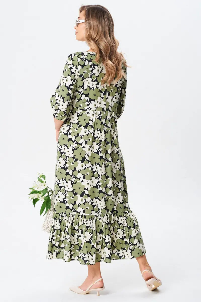 Hélène | Blomstret midikjole