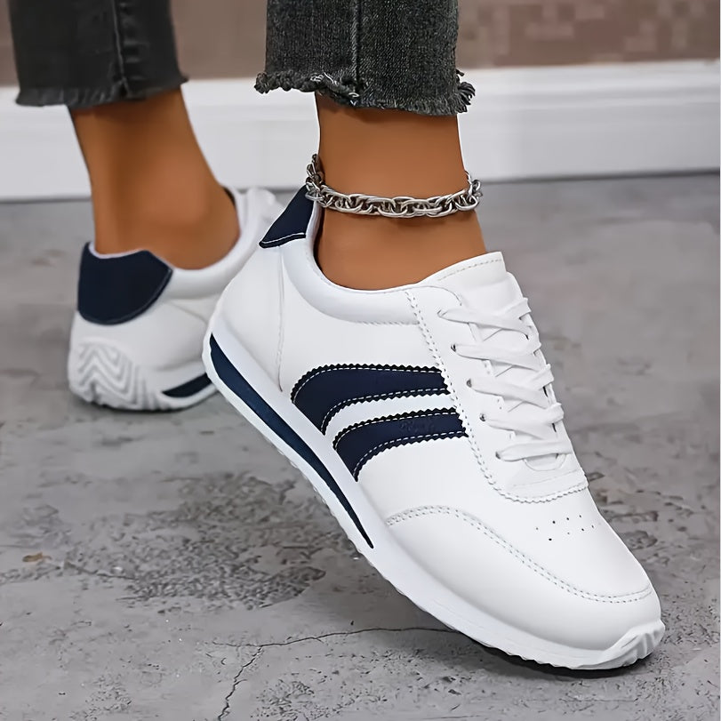 Lisa | Hvide sneakers med kontraststriber