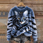 Marie | Blød sweater med kattemotiv