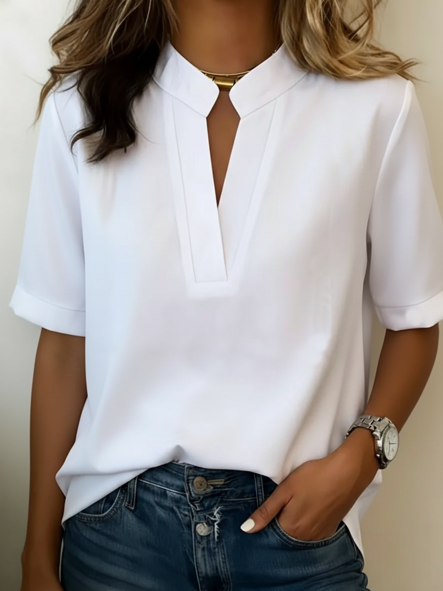 Adèle | Elegant bluse med struktureret krave