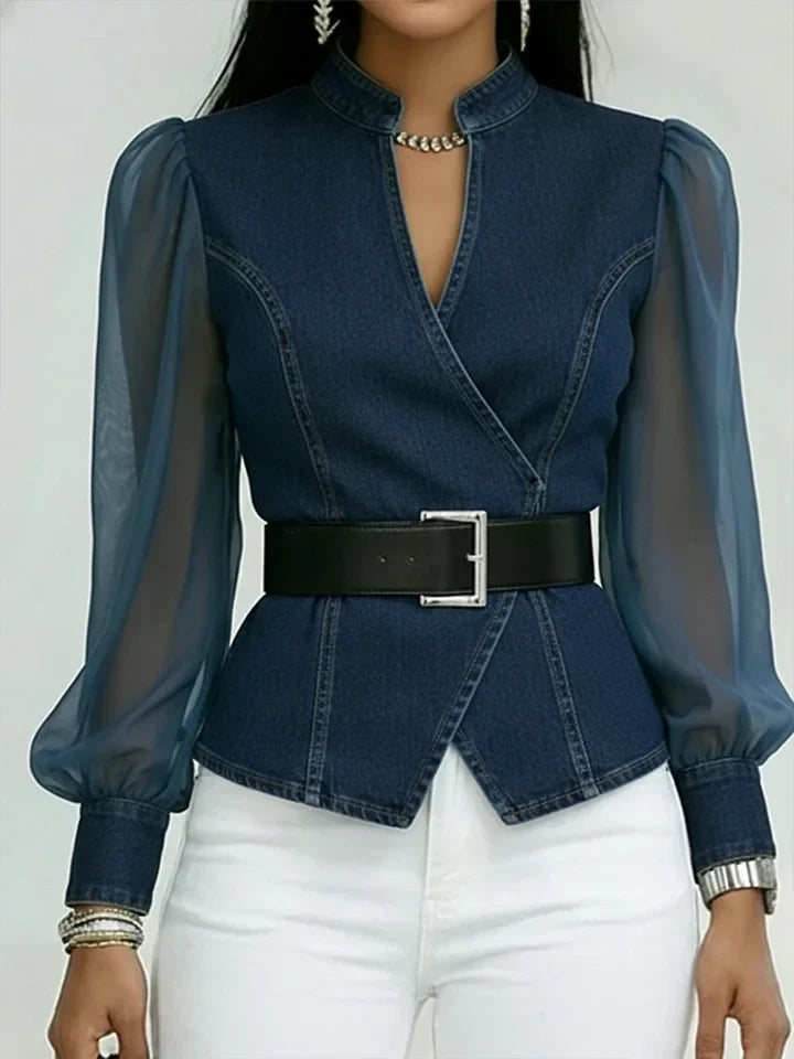 Victoire | Figursyet bluse med bælte