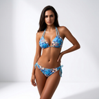 Bahia | Højtaljet trekantsbikini med print