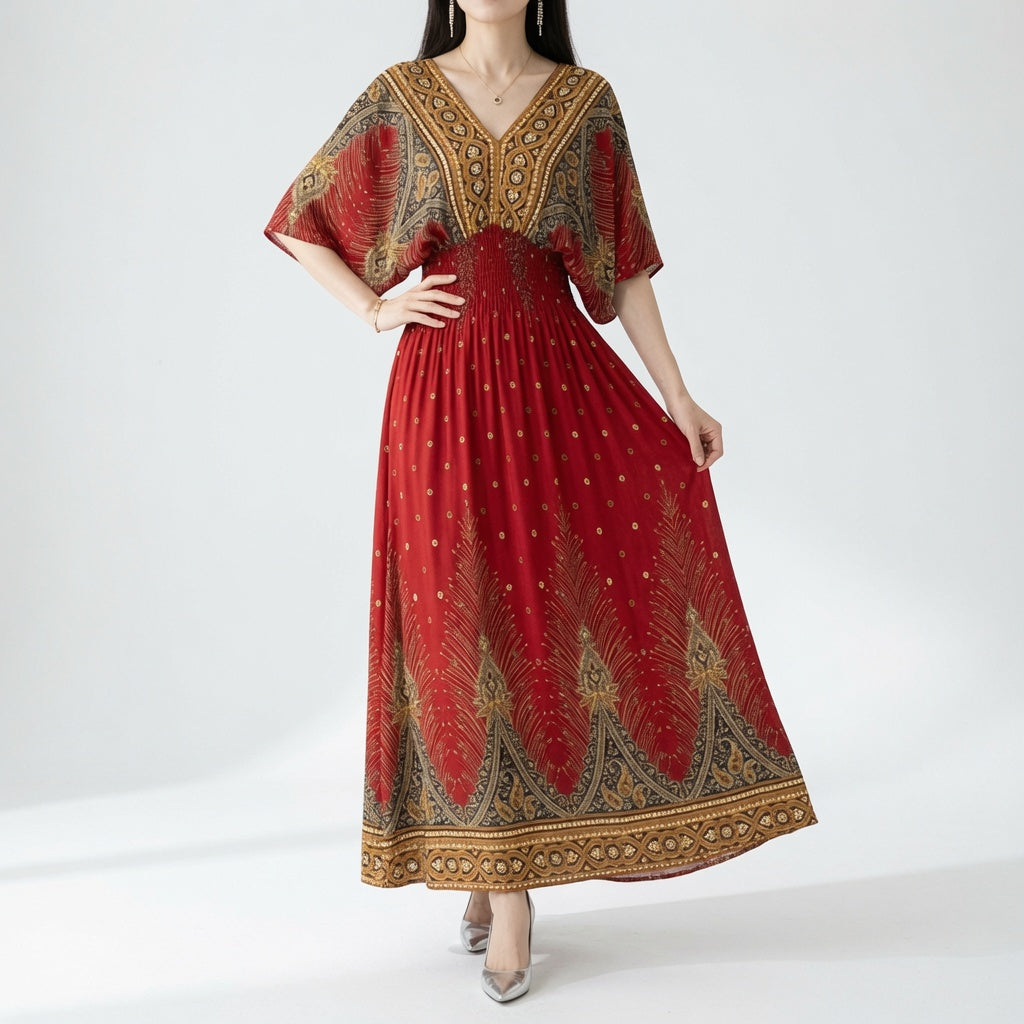 Wilhelmine | Lang kjole med print