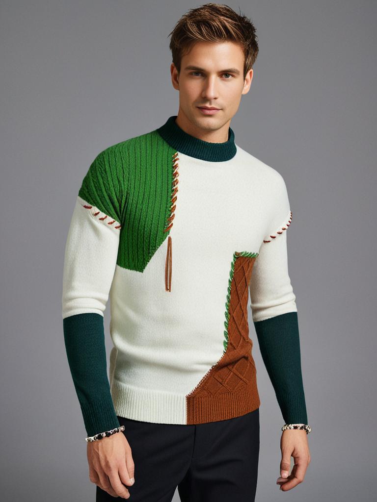 Elie | Pullover med tofarvet mønster