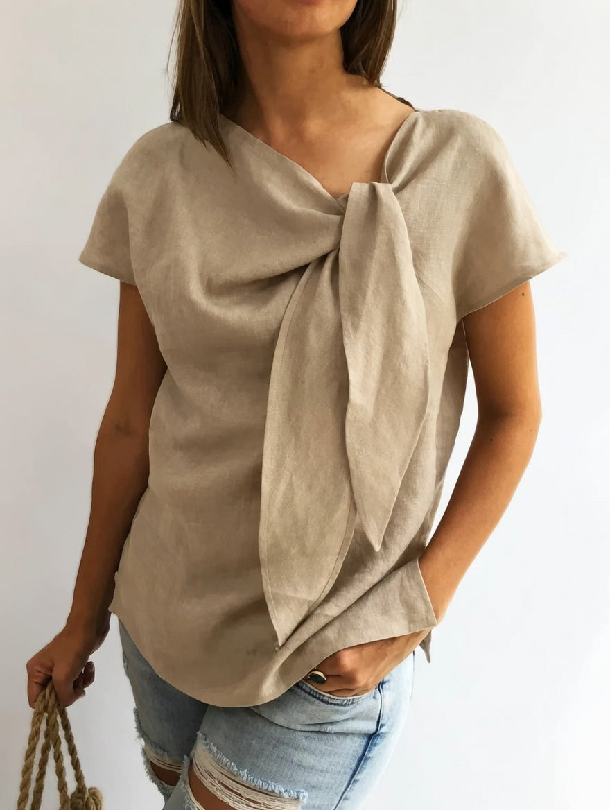 Elsa | Elegant bluse med sløjfe
