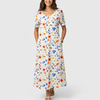 Rosélie | Blomstret bohemekjole