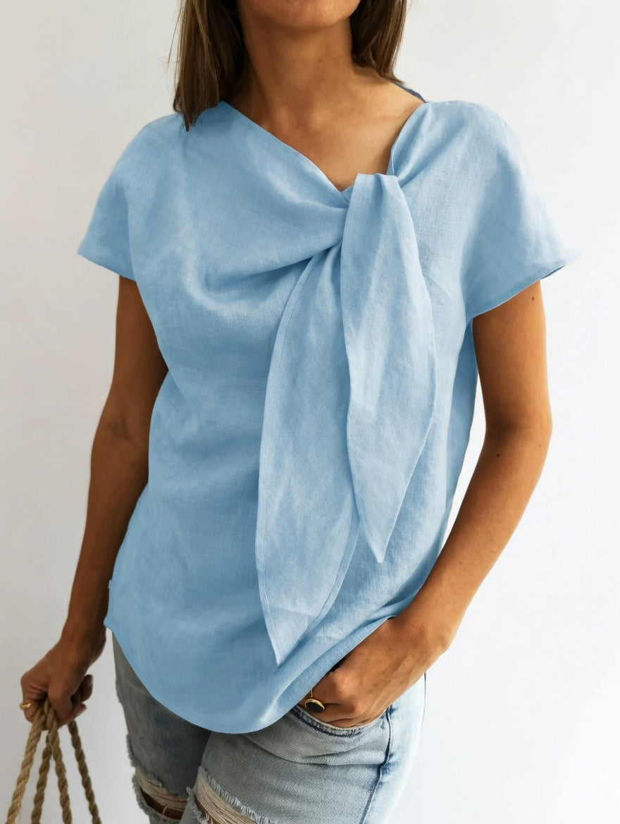 Elsa | Elegant bluse med sløjfe