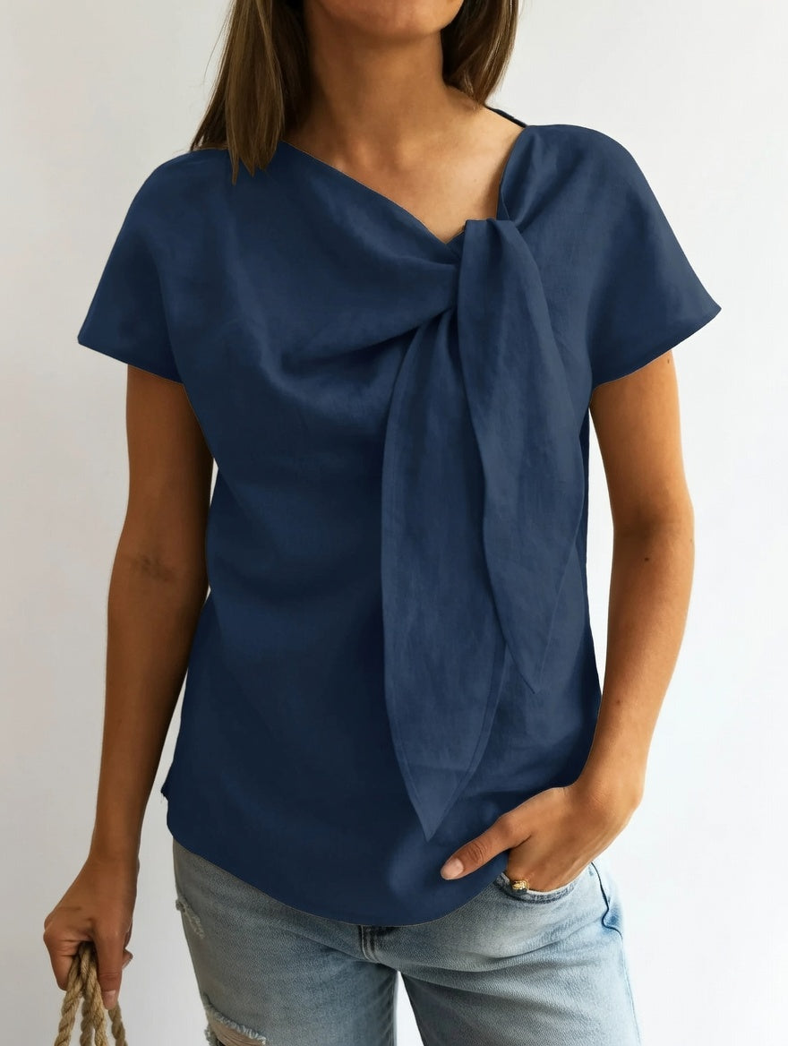 Elsa | Elegant bluse med sløjfe