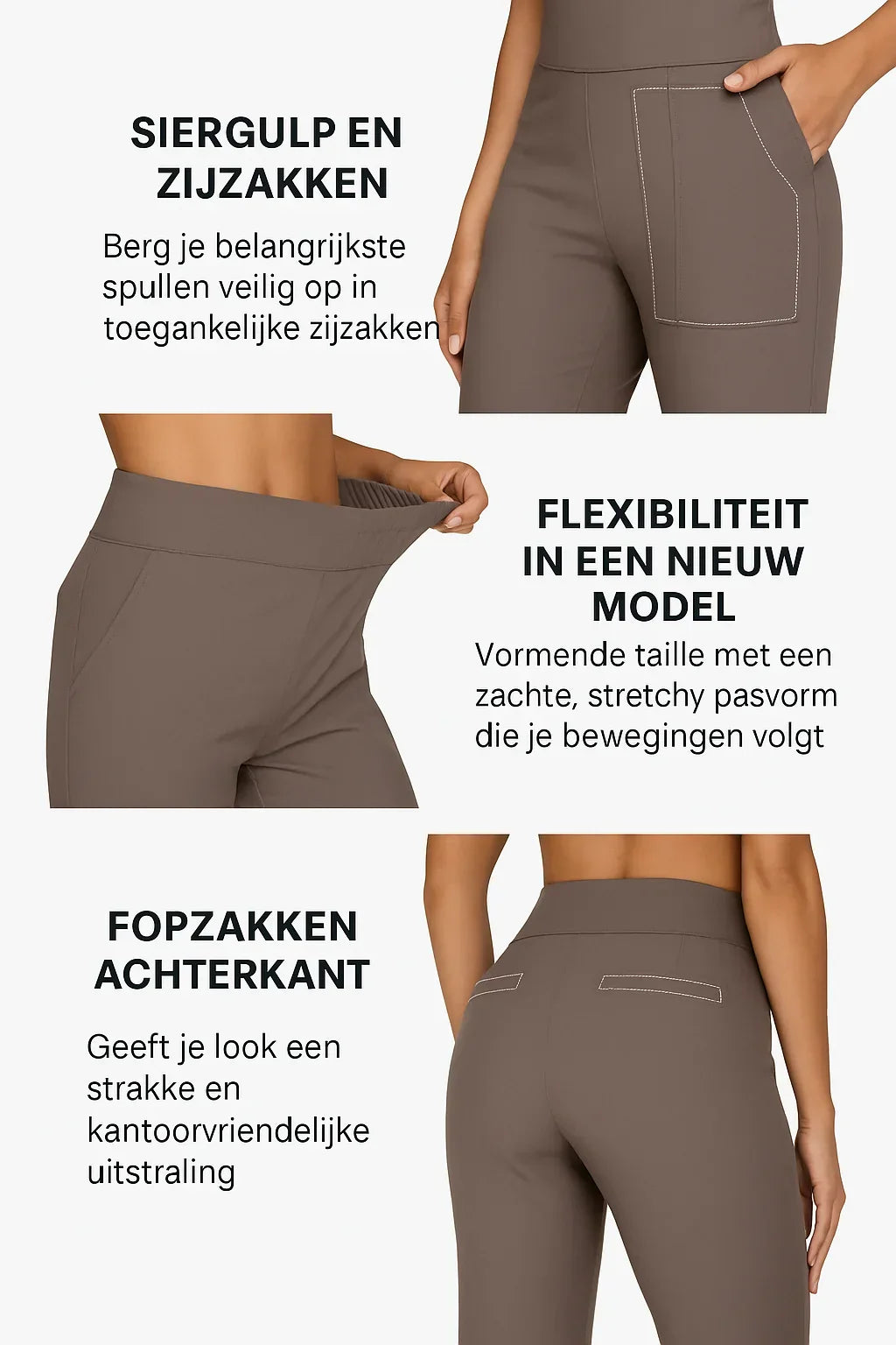 Mariette | Stretchbukser med bred linning