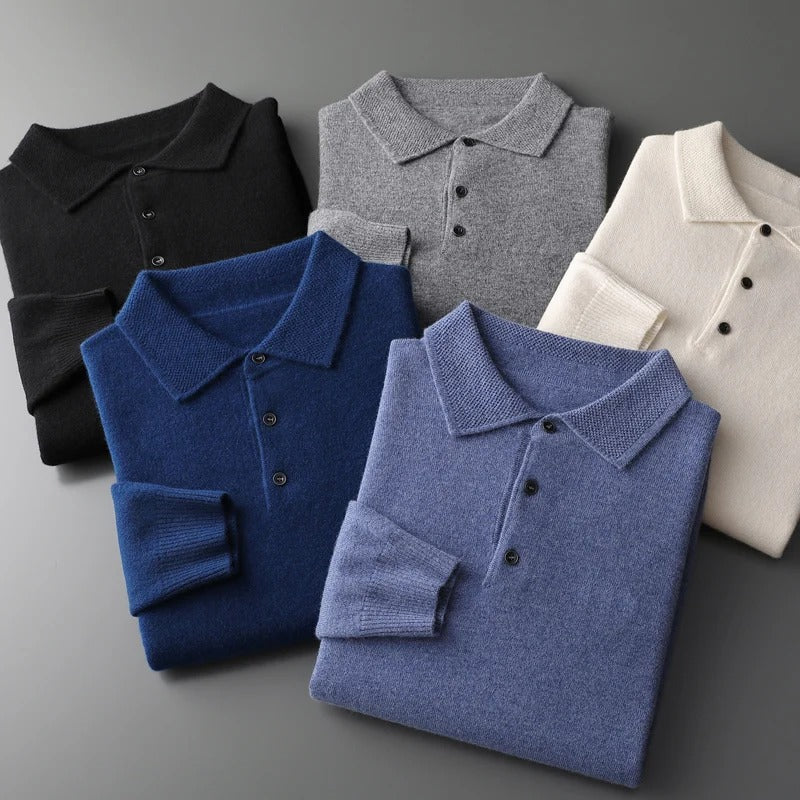 Perceval | Pullover med polokrave i kashmirlook