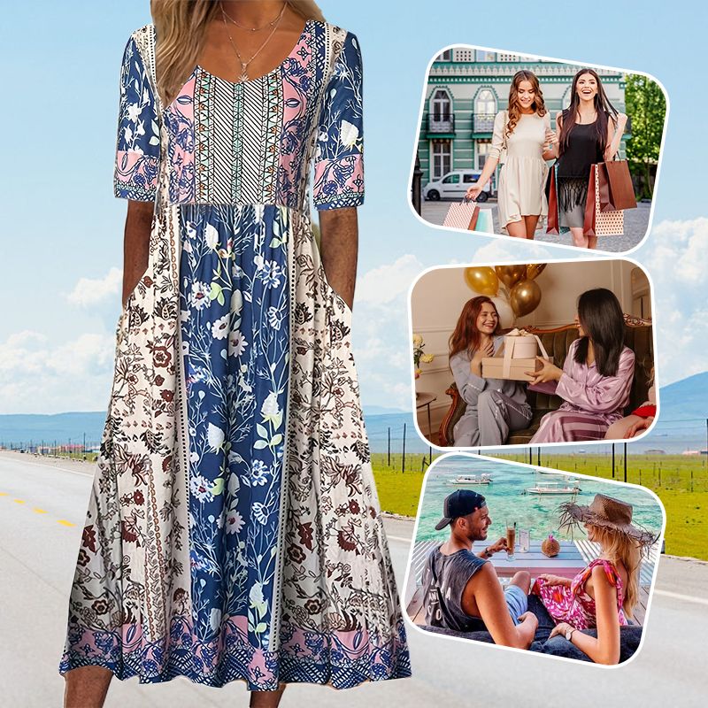 Jacinta | Bohemekjole med print