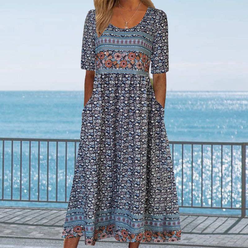 Jacinta | Bohemekjole med print