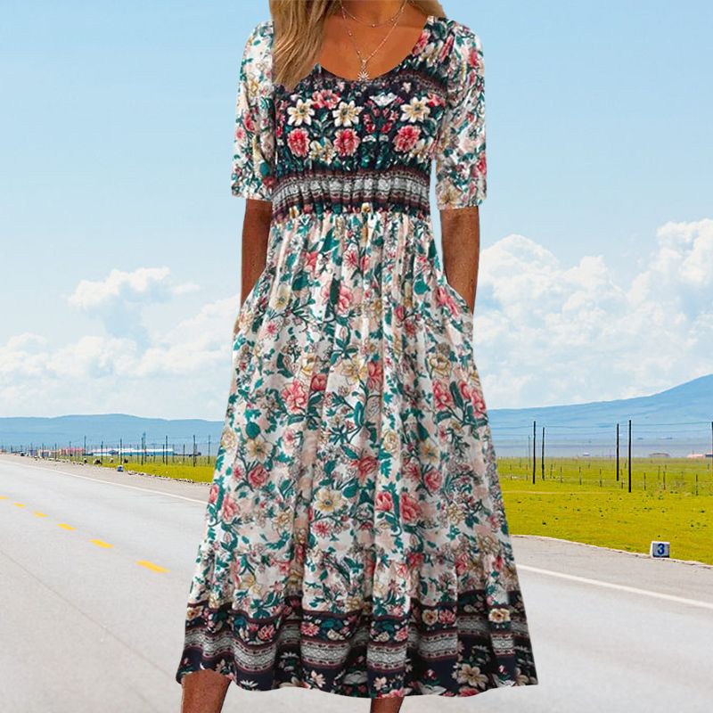 Jacinta | Bohemekjole med print