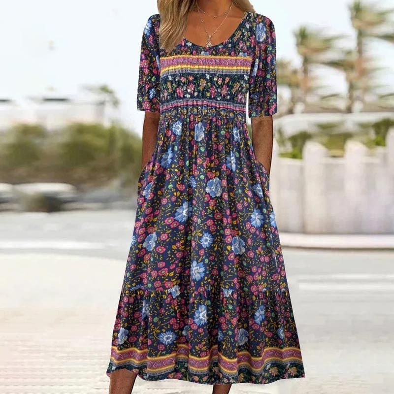 Jacinta | Bohemekjole med print