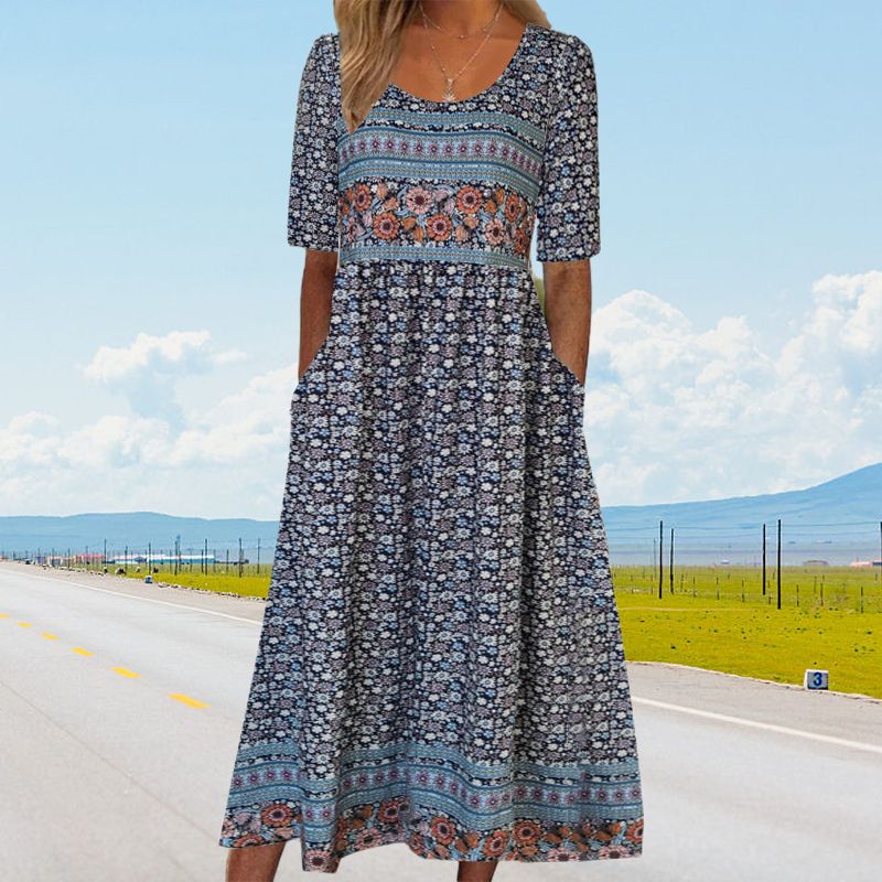 Jacinta | Bohemekjole med print
