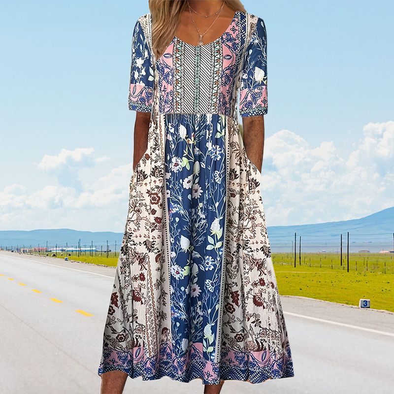 Jacinta | Bohemekjole med print