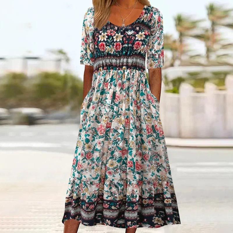 Jacinta | Bohemekjole med print