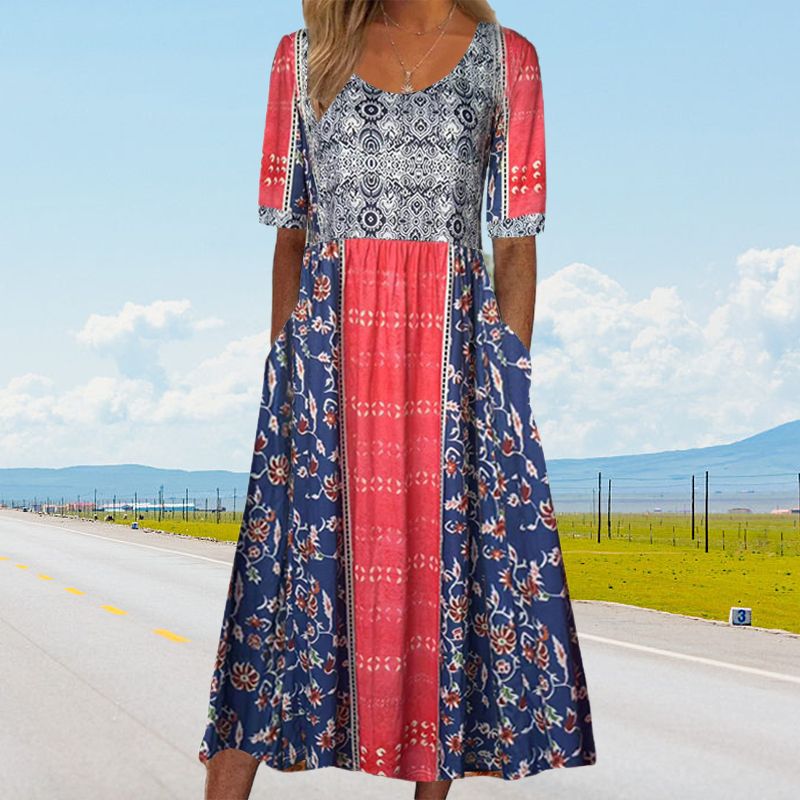 Jacinta | Bohemekjole med print