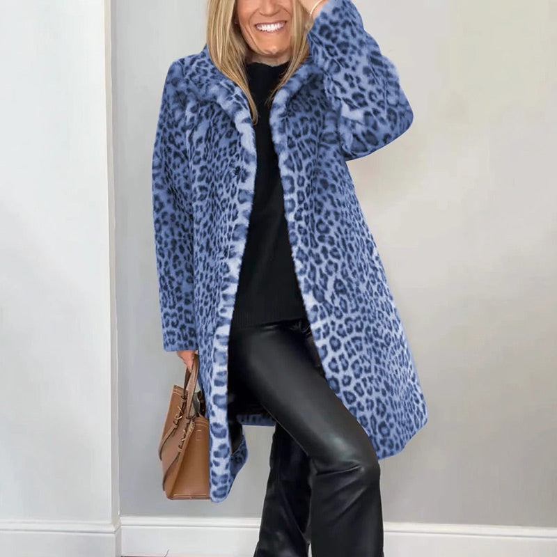 Séverine | Mellemlang jakke med leopardprint