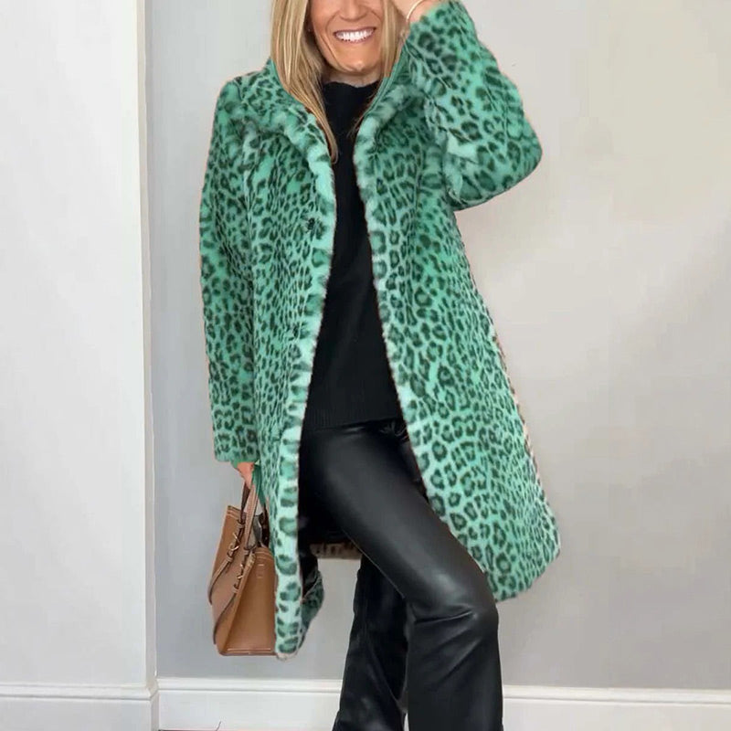 Séverine | Mellemlang jakke med leopardprint