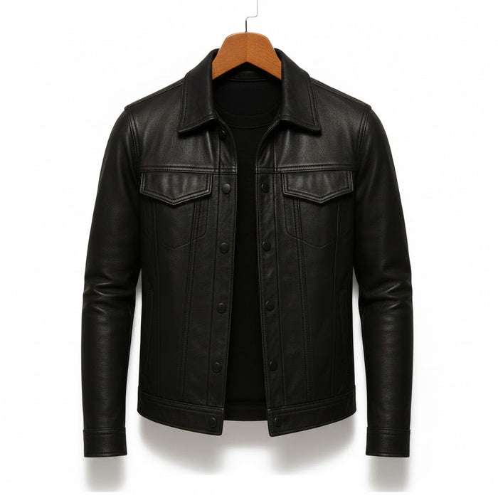 Hugo | Bikerjakke med læderlook